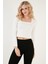 Slim Fit Kare Yaka Crop Bluz Bayan Bluz 5865403 4