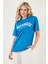 Baskılı Pamuklu Oversize Bisiklet Yaka T Shirt Bayan T Shirt 541HAPPINESS 2