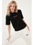 Yazılı Detaylı Pamuklu Oversize Bisiklet Yaka T Shirt Bayan T Shirt 541RUEDELA 1