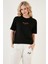 Yazılı Detaylı Pamuklu Oversize Bisiklet Yaka T Shirt Bayan T Shirt 541RUEDELA 4
