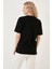 Yazılı Detaylı Pamuklu Oversize Bisiklet Yaka T Shirt Bayan T Shirt 541RUEDELA 5