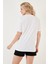 Baskılı Pamuklu Oversize Bisiklet Yaka T Shirt Bayan T Shirt 541HAPPINESS 5