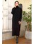 Fitilli Triko Elbise Siyah HM2247 1