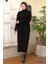 Fitilli Triko Elbise Siyah HM2247 3