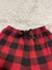 %100 Pamuk Kadın Yüksek Bel Dört Mevsim Şort Pijama Kırmızı Pencere Kare 2