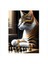 Satranç Oynayan Kedi Tasarım 9 Parça Puzzle Tablo 1