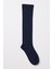 Pamuklu Dizaltı Çocuk Çorap Lacivert 1