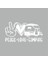 Peace Love Camping Araba Sticker Beyaz 20X10 cm 1
