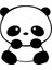 Sevimli Panda Araba Sticker Siyah 11X13 cm 1