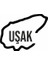 Uşak Harita Araba Sticker Siyah 17X14 cm 1