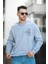 Trc 2719 Üç İplik Şardonlu Sırt Baskılı Bisiklet Yaka Oversize Erkek Sweatshirt 4