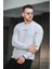 Gorry Brooklyn Baskılı Çizgili Slim Fit Likralı Erkek Sweatshirt 1