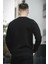 Trc 2737 Üç İplik Şardonlu Kabartma Baskılı Bisiklet Yaka Erkek Sweatshirt 3
