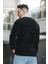 Demis Reflektör Detaylı Yarım Düğmeli Peluş Erkek Sweatshirt 4