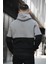 Kewin Üç İplik Şardonlu Baskılı Çift Renk Parçalı Kapüşonlu Erkek Sweatshirt 4