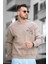Trc 2719 Üç İplik Şardonlu Sırt Baskılı Bisiklet Yaka Oversize Erkek Sweatshirt 3