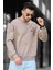 Trc 2719 Üç İplik Şardonlu Sırt Baskılı Bisiklet Yaka Oversize Erkek Sweatshirt 4