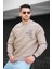 Trc 2719 Üç İplik Şardonlu Sırt Baskılı Bisiklet Yaka Oversize Erkek Sweatshirt 5
