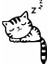 Uyuyan Kedi Priz Sticker Siyah 12X18 cm 1