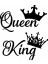 Queen - King Sticker Siyah 15X10 cm 1