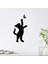 Kelebek Yakalayan Kedi Duvar Sticker Siyah 11X20 cm 2