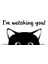 Im Watching You Kedi Klozet Sticker Siyah 20X12 cm 1