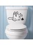 Komik Kedi Klozet Sticker Siyah 18X12 cm 2