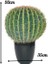Yapay Çiçek Echinocactus Grusonii Altın Fıçı Kaktüs Siyah Saksıda 50*35CM Cactüs SK4010S 3