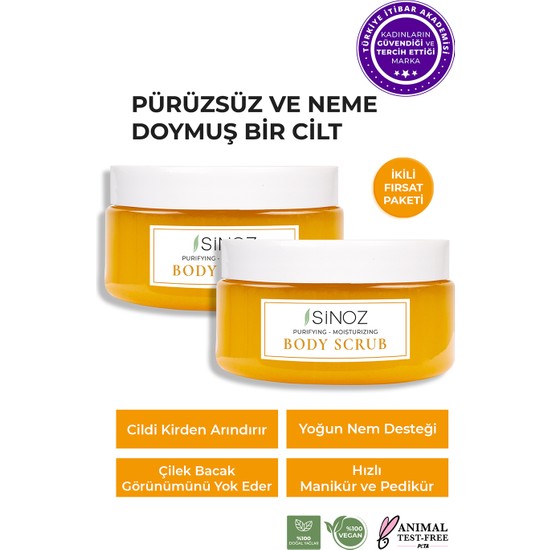 Sinoz Besleyici, Arındırıcı ve Nemlendirici Vücut Peelingi (2 X 250 ML)