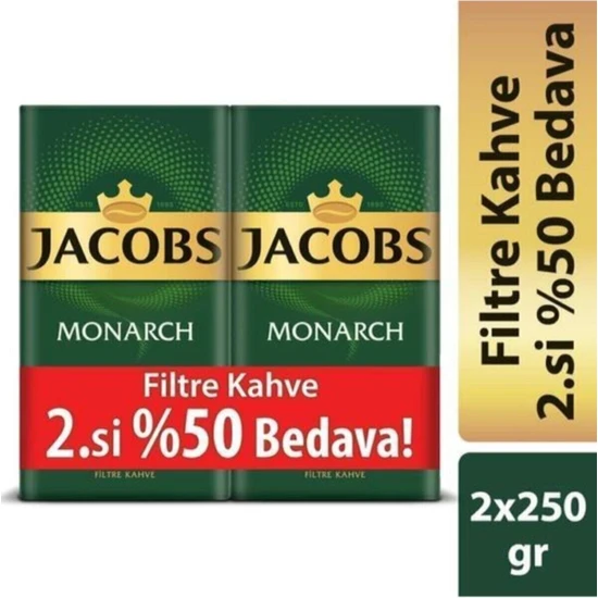 Jacobs Filtre Kahve 250 gr Alana İkincisi %50 Bedava