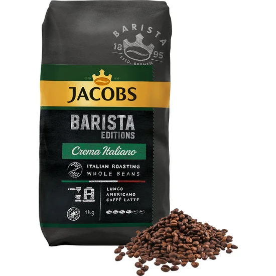 JACOBS Barista Editions Çekirdek Kahve Crema Italiano Yüksek Yoğunluk Yavaş Kavrum 1kg