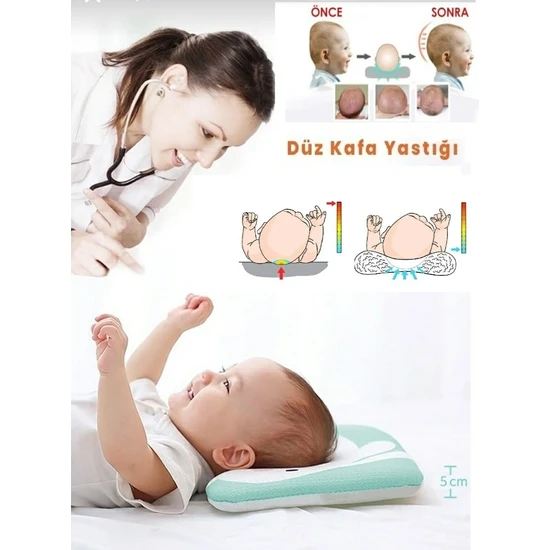 Nova Textile Düz Kafa Yastığı, Bebek Yastığı, Bebek Kafa Sendromu Yastığı, Bebek Kafa Yastığı, Uyku Baş Yastığı