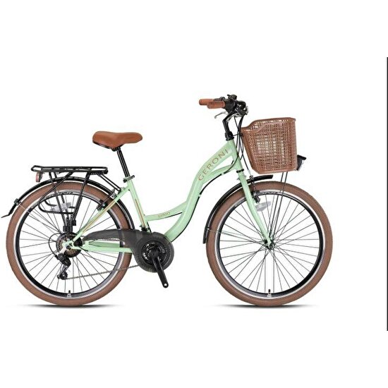 Geroni Sırıo - 26 City Bike - 21 Vites - V.b. - Mint Yeşili-Kahverengi - Shimano