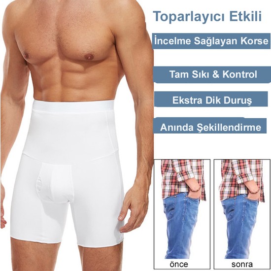 G&G 2047 Yüksek Bel Boxer Korse - Beyaz