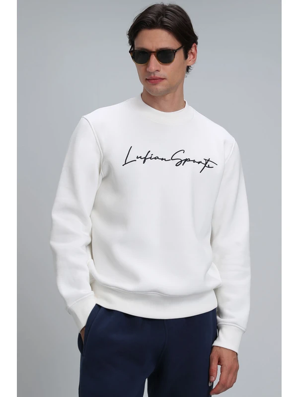 Lufian Lowe Erkek Sweatshirt Kırık Beyaz