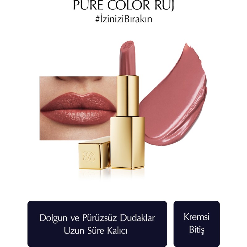 Estee Lauder Kremsi Ruj - Pure Color Creme Lipstick Kremsi, Saten Bitiş - 3.5gr - Renk: 561 Intense Nude