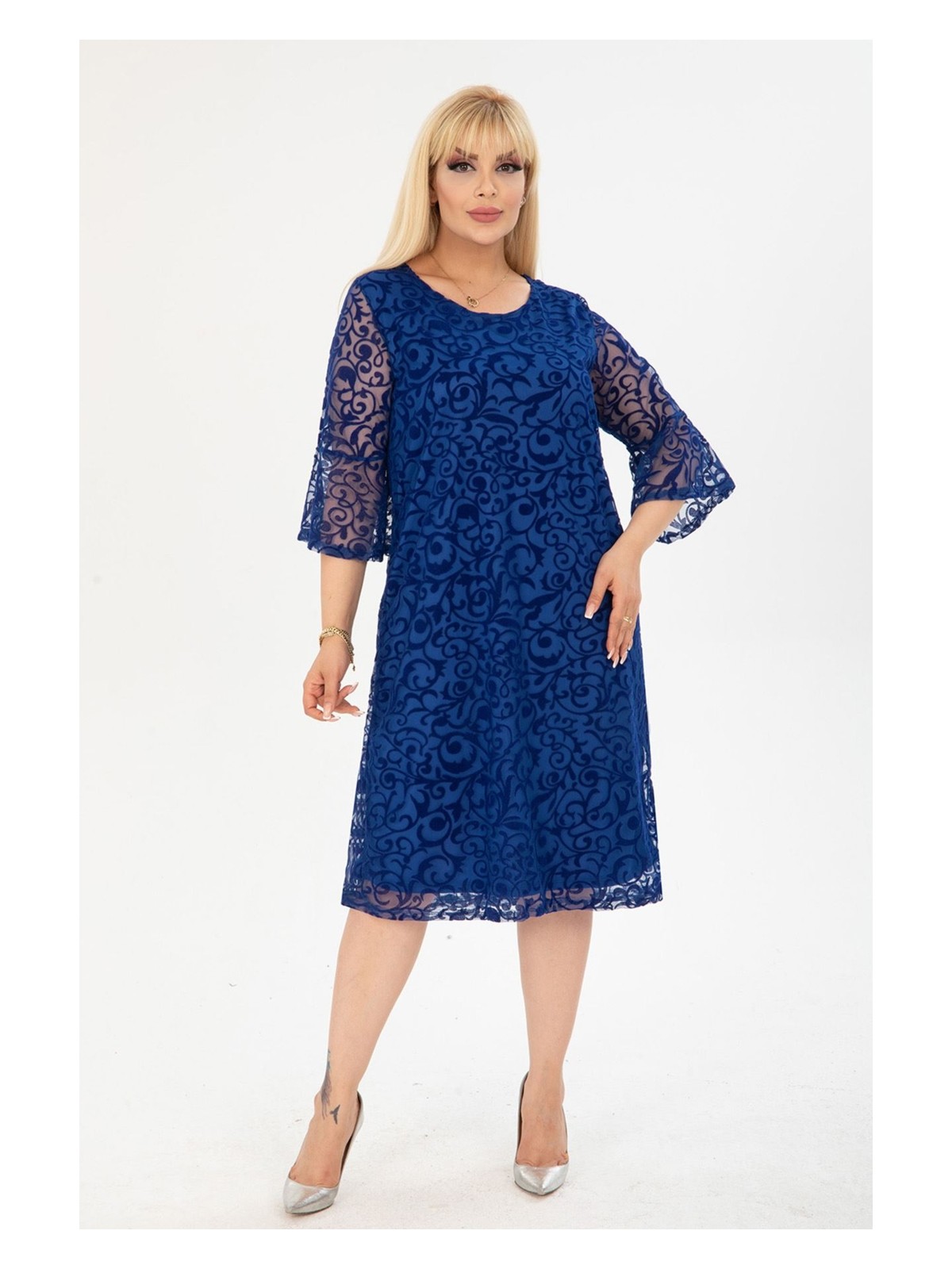 Modayız Ispanyol Kol Büyük Beden Abiye Elbise 19A-2001 - Görsel 9