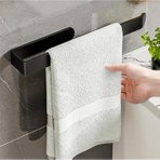 Alper Banyo Alper Siyah Lamalı Yapışkanlı Banyo Peçetelik Havluluk, Paslanmaz Çelik ve Şık Tasarım