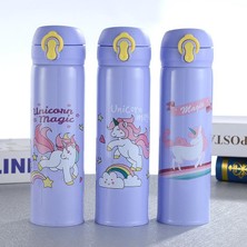Unicorn Desenli Mor Termos Kupa