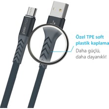 Polosmart PBS401 Micro USB Hızlı Şarj Kablosu 1.2m Siyah