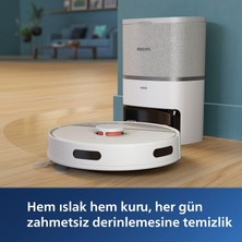 Philips Istasyonlu Silme+Haritalandırma Özellikli 4000 Pa Yüksek Emiş Güçlü Akıllı Robot Süpürge, Beyaz