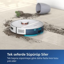 Philips Istasyonlu Silme+Haritalandırma Özellikli 4000 Pa Yüksek Emiş Güçlü Akıllı Robot Süpürge, Beyaz