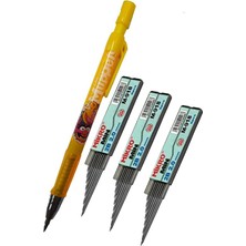 Artlantis 2.0 mm Kalın Uçlu Versatil Kalem Sarı Renk 1 Adet ve 2.0 mm Kalın Uç Siyah 3 Adet Kalın Uçlu Mekanik Kalem