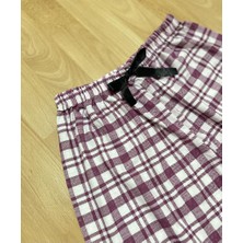 Betimoda  Betimoda Kadın Pijama Altı Kurdeleli Mürdüm Kare