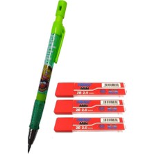 Artlantis 2.0 mm Kalın Uçlu Versatil Kalem Yeşil Renk 1 Adet ve 2.0 mm Kalın Uç Kırmızı 3 Adet Kalın Uçlu Mekanik Kalem