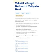 Canped Tekstil Yüzeyli Belbantlı L-Büyük Boy Yetişkin Hasta Bezi  L 30'lu x 4 Paket