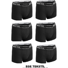 Ege Tekstil Pamuklu Ekonomik Likralı Erkek Boxer 6 Lı