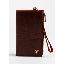 Fabrika Kadın Cüzdan Deri Malzeme ile Dokulu Orta Boy 10,5x18,5x3 cm Hediye Seçeneği