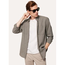 Fabrika Comfort Regular Fit Gömlek Yaka Düz Haki Erkek Gömlek FC3WM-GML318