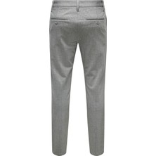Only & Sons Yüksek Bel Dar Paça Açık Gri Erkek Pantolon 22013727_ONSMARK Pant Strıpe Gw 372